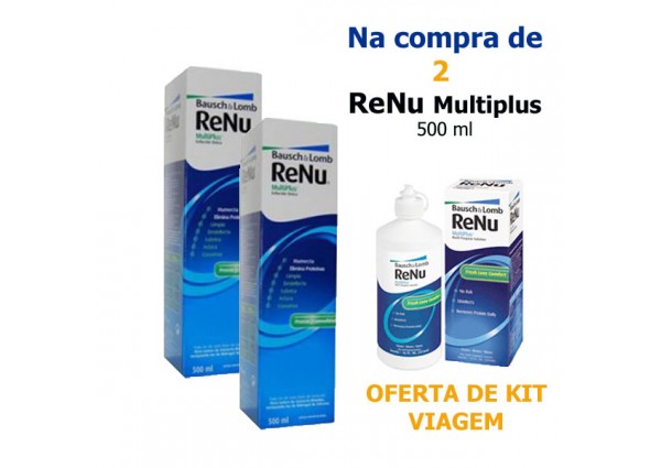 Líquido Lentes Contacto >> Bausch & Lomb, ReNu MultiPlus  (2 x 500ml)+amostra